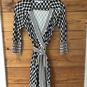 Geometric Diane von Furstenberg wrap dress